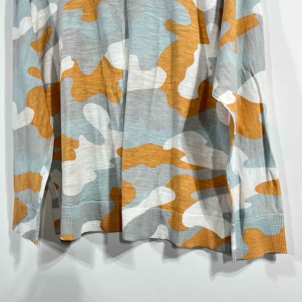 Lisa Todd Womens Camo Pop Cotton Knit Crewneck Pullover Sweater‎ Large Blue Gray - Picture 6 of 10